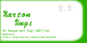 marton ungi business card